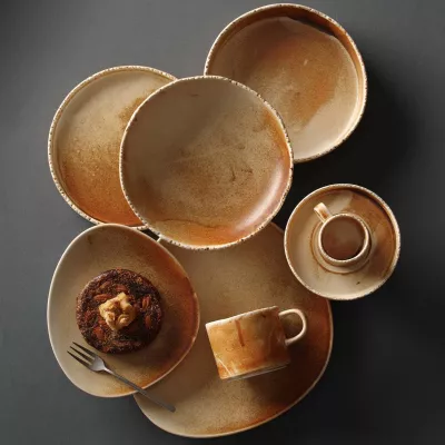 Pjatë prezantimi Fine Dine Constancy ø290mm porcelan, kafe, set 3 copë