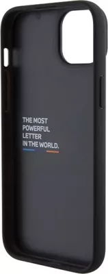 Mbështjellës BMW BMHCP15M22PTDK për iPhone 15 Plus 6.7", Leather Stamp Tricolor, zi