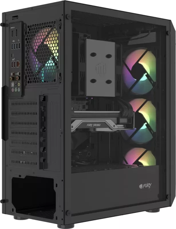 Kasë FURY Shobo SH4F RGB Midi Tower, E zezë