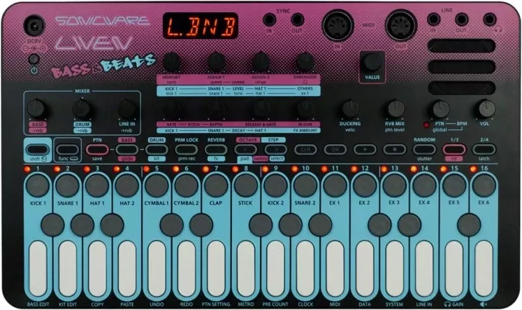 Sintetizator digjital Sonicware LIVEN Bass&Beats, Rozë
