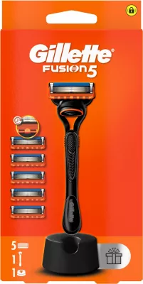 Briskë rroje Gillette Fusion5, 5 tehe rezervë + mbajtëse, e kuqe