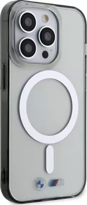 Mbështjellës BMW Silver Ring MagSafe për iPhone 14 Pro 6.1", Transparent