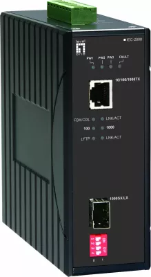 Konvertues media LevelOne IEC-2000, Gigabit, RJ45 në SFP, -40°C deri 75°C