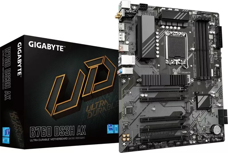 Pllakë amë Gigabyte B760 DS3H AX, Socket LGA 1700, ATX, bronz