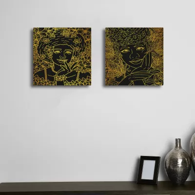 Pikturë dekorative në kanavacë (2 copë), Wallity, ASR2-CNV25-2, 40x40 cm
