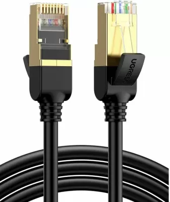 Kabllo rrjeti UGREEN Cat7 MPN 11268, RJ45, 10Gbps, 600MHz, 1m, e zezë