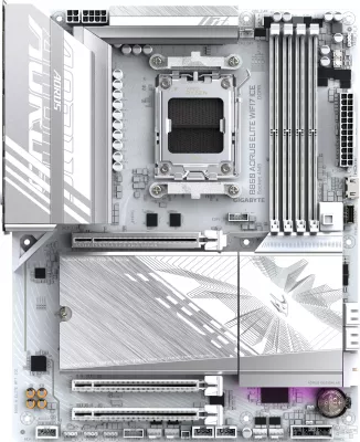 Pllakë amë Gigabyte B850 A ELITE WF7 ICE, Socket AM5, ATX, PCIe 5.0, WiFi, e bardhë