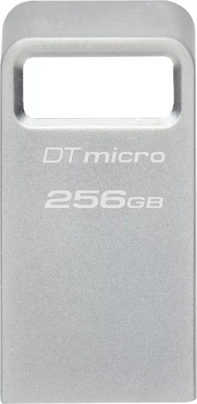 USB Kingston DataTraveler Micro 256GB, USB 3.2, metal, silver