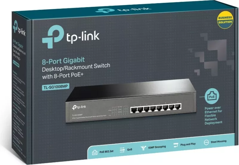 Switch TP-Link TL-SG1008MP, 8-Port Gigabit, PoE, 1U