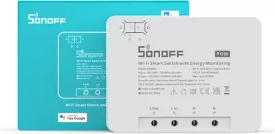 Switch smart Wi-Fi SONOFF POWR3, matje konsumimi energjie, 25A/5500W, 2.4GHz, i bardhë/gri