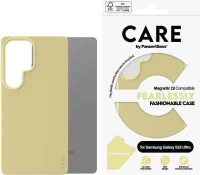 Mbështjellës PanzerGlass CARE Fashion QI për Samsung Galaxy S25 Ultra, Verdhë