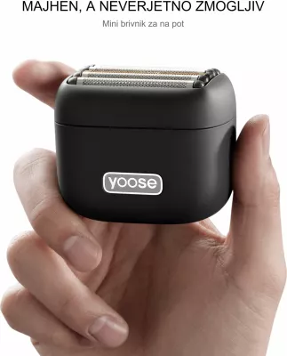 Makinë rroje Yoose Mini 5, 5 tehe (4+1), USB-C, IPX7, 90 min, e zezë, set 6 copë