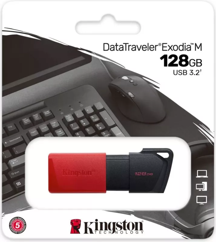 USB Kingston DataTraveler Exodia M 128GB, Nero/Rosso