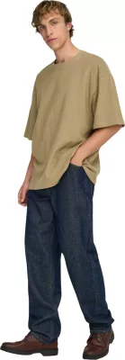 Maicë për meshkuj Only & Sons Onslenny Ovz Ss Strct Tee Noos 22036392, kafe [Madhësia: L]