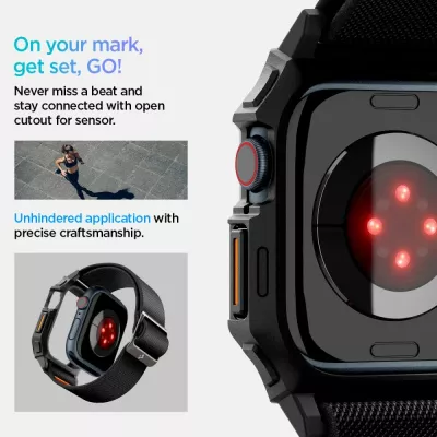 Rrip Spigen Lite Fit PRO për Apple Watch 10, 42mm, i zi