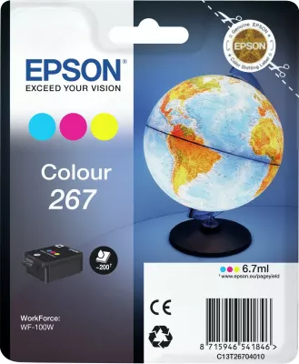 Kasetë bojë Epson Globe Singlepack Colour 267, Cyan, Magenta, Yellow
