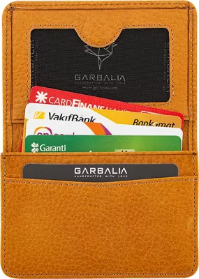 Portofol unisex, lëkurë natyrale, ngjyrë mustard, Zoozie Bags