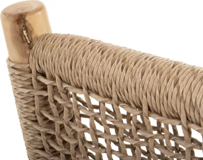 Divan për jashtë 2-vendësh LONDER FH5984 dru TEAK dhe ratan sintetik i përdredhur 120x75x78H cm