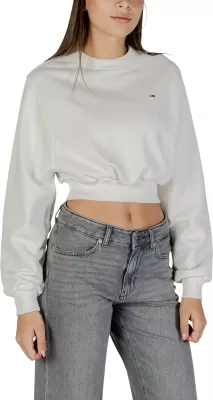 Duks për femra Tommy Hilfiger Jeans TJW CRP S-FLAG CREW DW0DW21831, krem [Madhësia: M]