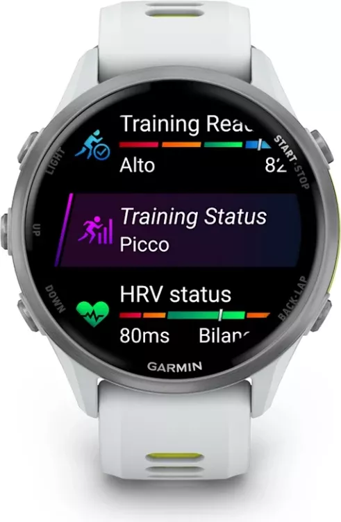 Smartwatch Garmin Forerunner® 970 Titanium (Whitestone Case, Whitestone/Translucent Amp Yellow Strap) thumbnail 5