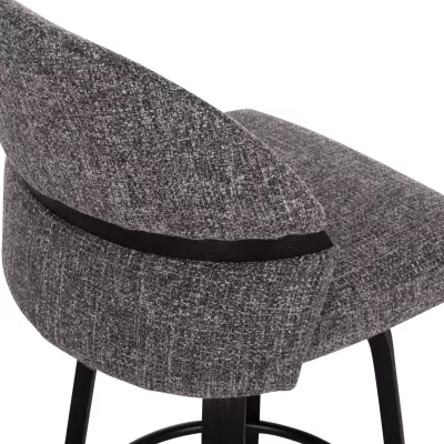 Karrige për bar rrotulluese DEKKER FH18250.03, dru i zi, material gri, 48x54x96cm, set prej 2 copë