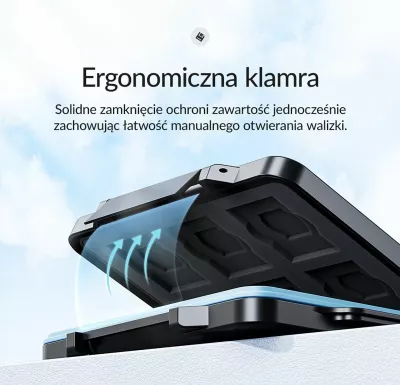 Kutizë për karta memorje Orico PHCD-6, 6x SD / 4x microSD / 1x CF, e zezë, set me karabinë dhe ngjitëse