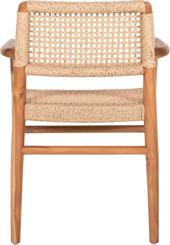 Karrige për ngrënie ROSCO FH6132 dru tik natyral, litar VIRO bezhë 56x54.5x78 cm