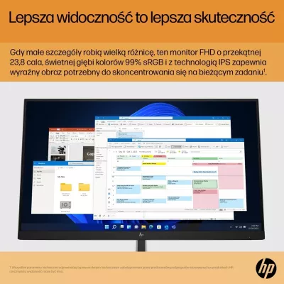 Monitori HP E-Series E24 G5, 23.8", Full HD, LED, Argjëndtë dhe Zi