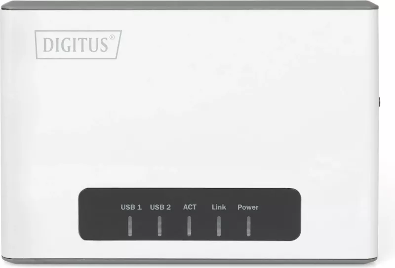 Server rrjeti multi-funksional DIGITUS 2 Port USB 2.0, 300 Mbps, i bardhë
