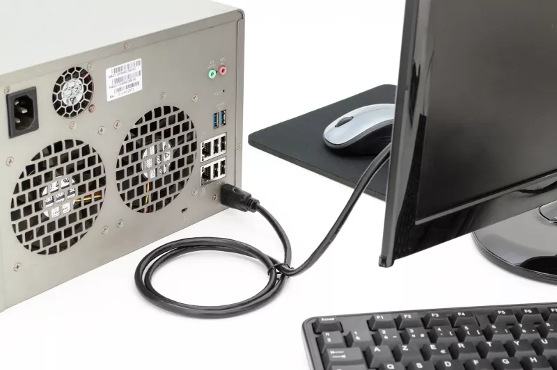 Kabllo HDMI Digitus Premium High Speed 1m, 4K, HDR, e zezë