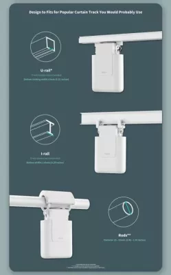 Motor për perde AQARA Curtain Driver E1 CM-M01R, Zigbee 3.0, USB-C, i bardhë, set 1 copë