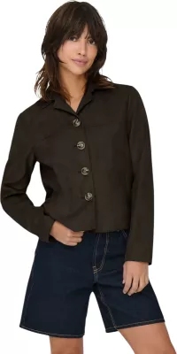 Jakne femra Jacqueline de Yong JDYNICO Faux Suede, kafe e errët [Madhësia: XS]