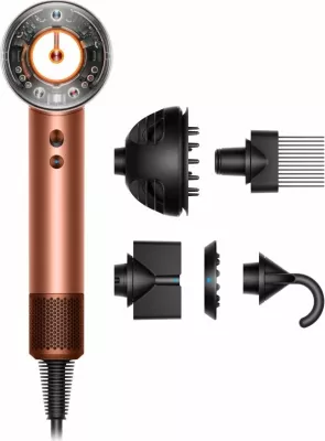 Tharëse flokësh Dyson Supersonic Nural Curly+Coily 1600W (143709-01), kafe metalike, set me 5 aksesorë