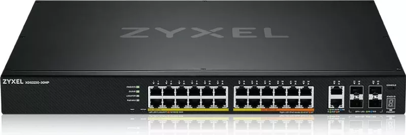 Switch Zyxel XGS2220-30HP, Managed, L3, Gigabit Ethernet (10/100/1000), PoE, Rack mounting