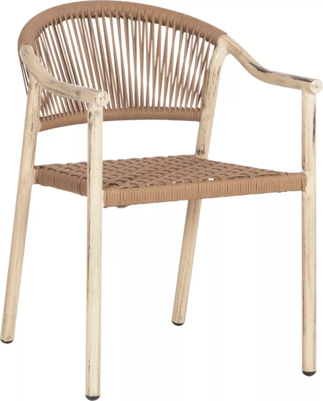Karrige ngrënieje për jashtë KERLY, alumin ngjyrë lisi, ratan sintetik ngjyrë bronzi, FH6050.01, 54x58.5x76cm