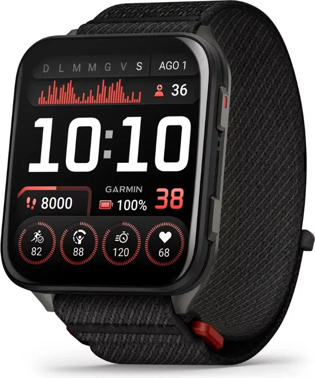Smartwatch Garmin Venu® X1 Slate Titanium Caseback, Black Nylon Strap