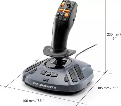Joystick gaming Thrustmaster SimTask FarmStick për PC, e zezë/gri
