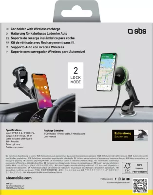 Mbështjellës makinës SBS TESUPMAGEXTWIR15W me karikim wireless, MagSafe, i zi