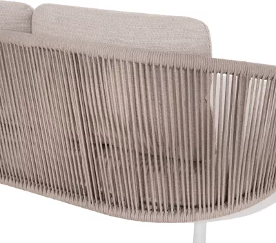 Daybed dopio XANTION, alumin i bardhë, litar, stof OLEFIN, 157x147x88cm