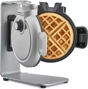 Aparat për vaflla CASO WaffleUp 2932 800 W, sistem vertikal, Ø18 cm, rregullim 5 nivele, me lugë dozimi + tabaka pikuese, argjendtë