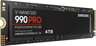 SSD Samsung 990 PRO, 4 TB, M.2, PCI Express 4.0, NVMe, V-NAND MLC