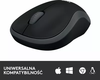 Maus Logitech M185 1000 DPI wireless me USB receiver, zi-gri