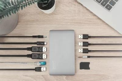 Docking station Digitus Thunderbolt 3, USB Type-C, 8K, gri