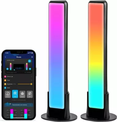 Shufra ndriçimi LED Govee Flow Plus H6056, RGBICWW, WiFi + Bluetooth, set 2 copë
