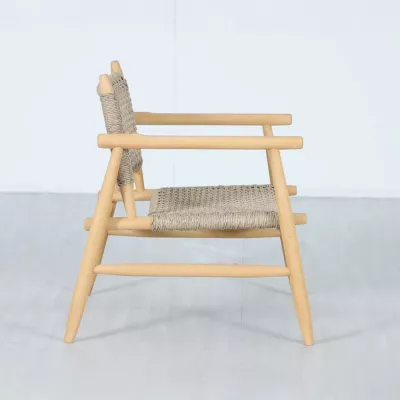 Karrige e ulët LALOU, natyrale, 73.5x67x80cm