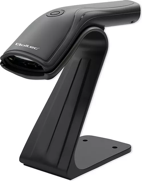 Skaner barkodësh Qoltec 50852 me stand, 1D, USB, i zi