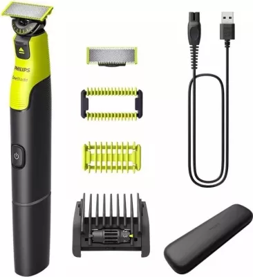 Trimmer Philips OneBlade 360 QP4631/65 BT, ngjyrë e zezë dhe limon
