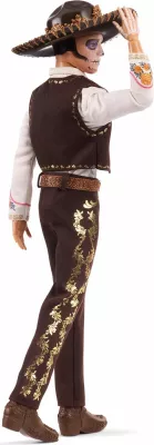 Kukull koleksionuese Ken Mattel Signature Dia De Muertos 2025 JBJ06 me aksesorë, certifikatë autenticiteti dhe stand
