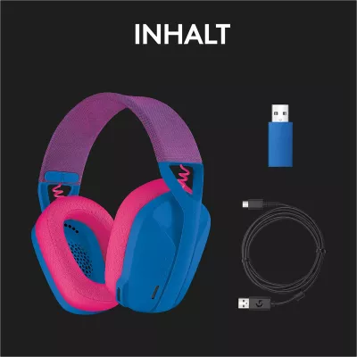 Kufje gaming wireless Logitech G G435 LIGHTSPEED, Bluetooth, 18 orë, Blue