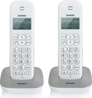 Telefon pa kabllo Brondi Gala Twin, bardhë/gri